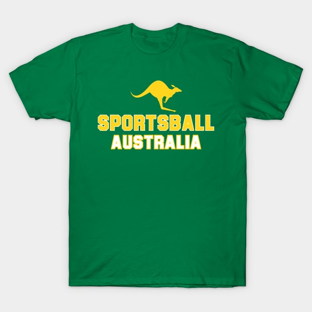 SPORTSBALL AUSTRALIA Varsity Yellow T-Shirt by Simontology